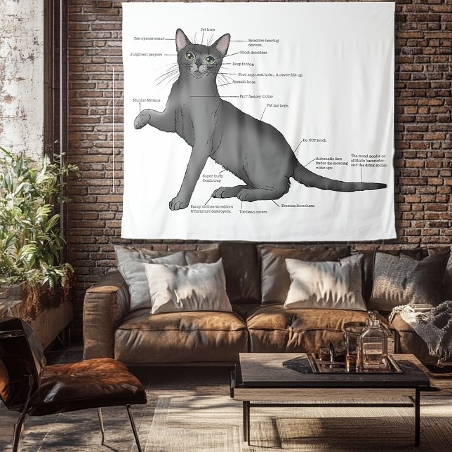 Anatomy Cat Funny Tapestry (Creator Uploaded)