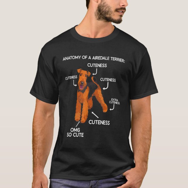 Anatomy Cute Airedale Terrier Dog T-Shirt (Front)