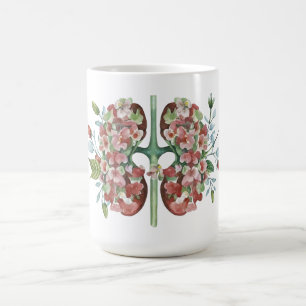 Anatomy floral Kidney illustration Coffee Mug