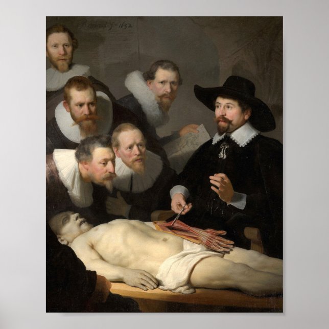 Anatomy Lesson Dr Nicolaes Tulp Rembrandt Poster (Front)