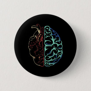 Anatomy Mental Health Brain Heart Neurodiversity E 6 Cm Round Badge