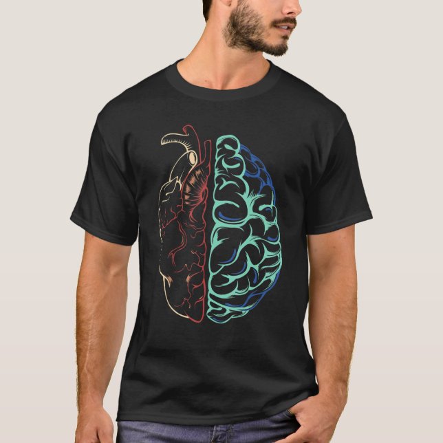 Anatomy Mental Health Brain Heart Neurodiversity E T-Shirt (Front)