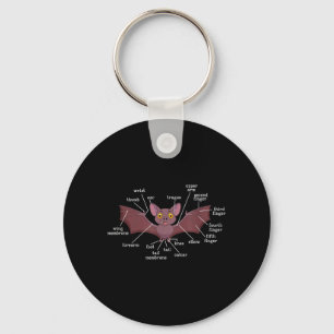 Anatomy Of A Bat Funny Bat Animal Lover Spooky Key Ring