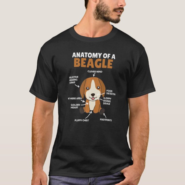 Anatomy Of A Beagle Cute Dogs  Dog Beagle T-Shirt (Front)