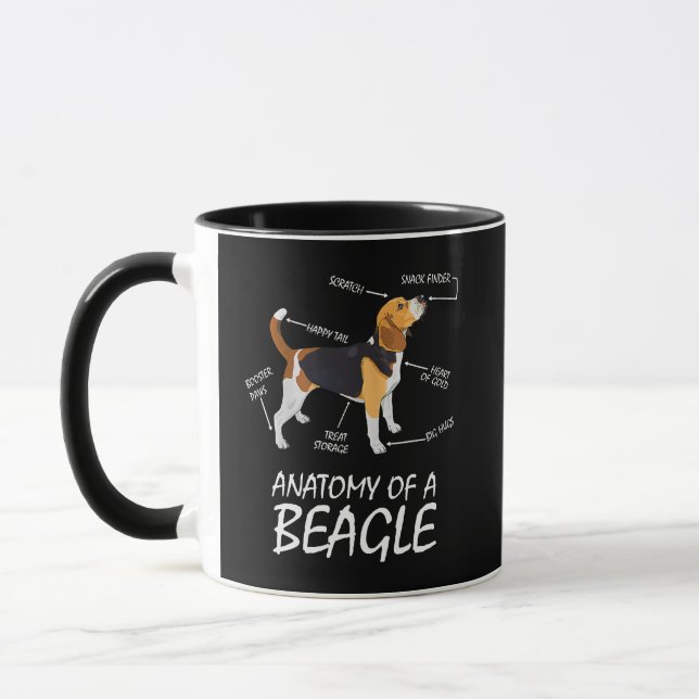 Anatomy Of A Beagle Dog Lovers Mug (Left)