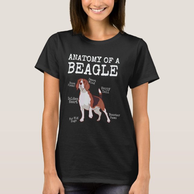Anatomy of a Beagle Dog   Sayings T-Shirt (Front)
