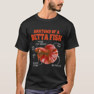 Anatomy of a Betta Fish Funny Siamese Fighting Fis T-Shirt