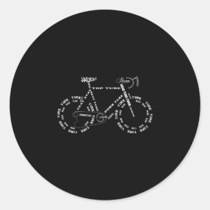 Anatomy of a bicycle - funny bicycle parts cycling classic round sticker