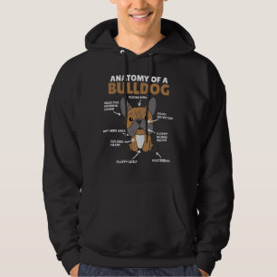 Anatomy Of A Bulldog Dogs Funny Puppy Hoodie