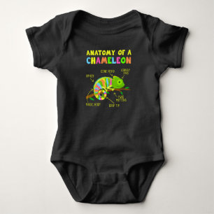 Anatomy of A Chameleon  Lizard Reptiles Baby Bodysuit