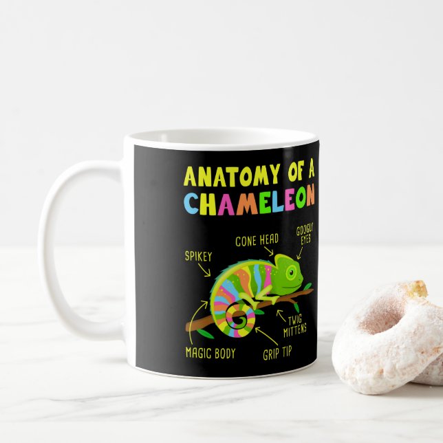 Anatomy of A Chameleon  Lizard Reptiles Coffee Mug (With Donut)