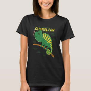 Anatomy of a Chameleon Lizard Retilien T-Shirt