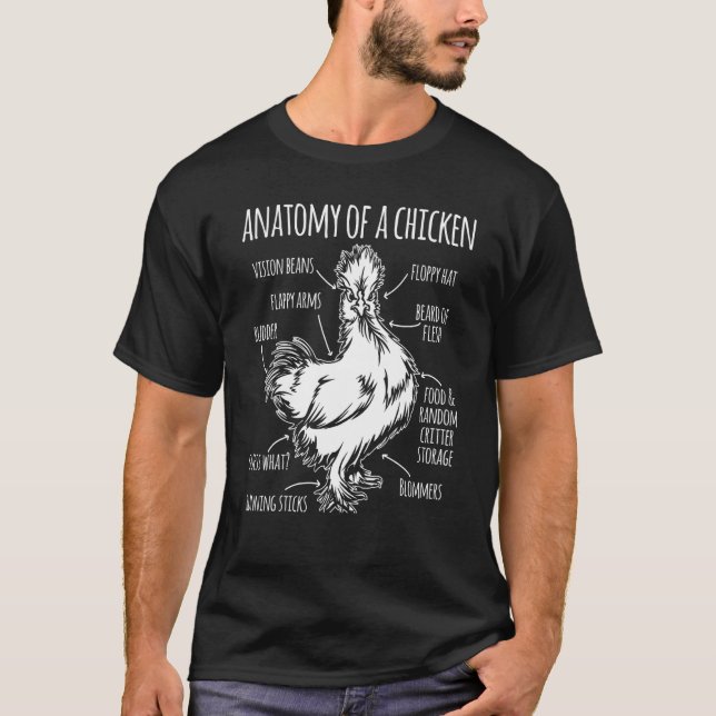 Anatomy Of A Chicken Farm Hen Chicken T-Shirt (Front)