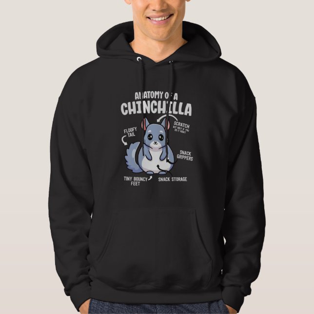Anatomy Of A Chinchilla Animals  Educational Men W Hoodie (Front)