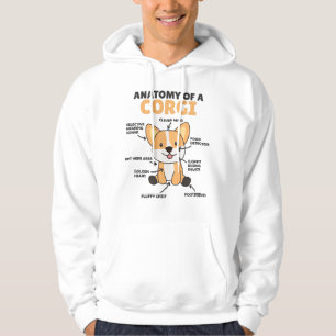 Anatomy Of A Corgi Cute Dogs Funny Puppy Hoodie