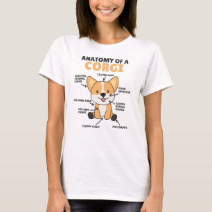 Anatomy Of A Corgi Cute Dogs Funny Puppy T-Shirt