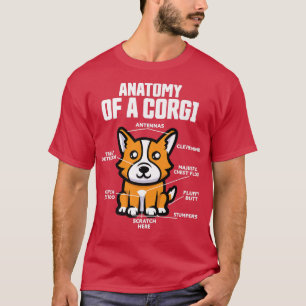 Anatomy Of A Corgi Dog Pet Animal Lover-38 T-Shirt