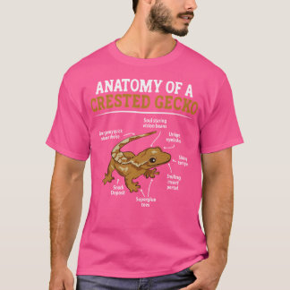 Anatomy Of A Crested Gecko Eyelash Lizard Herpetol T-Shirt