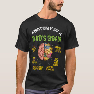Anatomy of a Dad_s Brain Funny Dad Family  T-Shirt