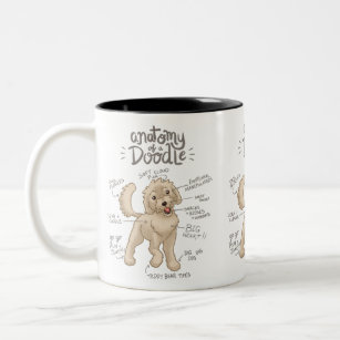 Anatomy of a Doodle Dog Two-Tone Coffee Mug
