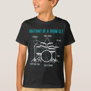 Anatomy Of A Drum Set  Drummer Musician Drumsticks T-Shirt