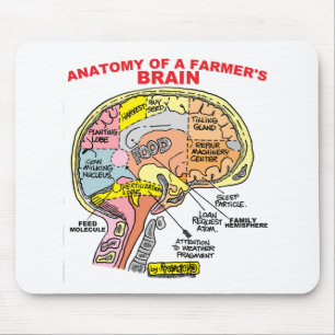 ANATOMY OF A FARMER'S BRAIN MOUSE MAT
