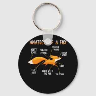 Anatomy Of A Fox Cute Sweet Carnivore Animal Gift Key Ring
