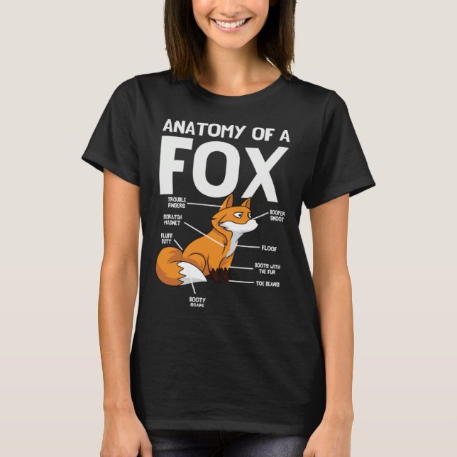 Anatomy Of A Fox Foxes Animal Wild Zoo Classic Cut T-Shirt (Front)