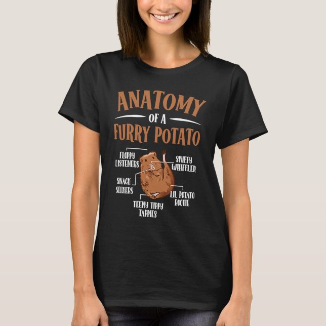 Anatomy Of A Furry Potato Guinea Pig  2 T-Shirt (Front)
