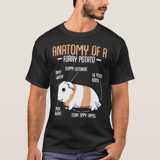 Anatomy Of A Furry Potato Guinea Pig Household Pet T-Shirt (Front)