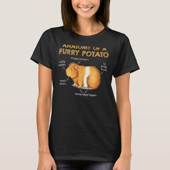 Anatomy Of A Furry Potato Guinea Pig   T-Shirt (Front)