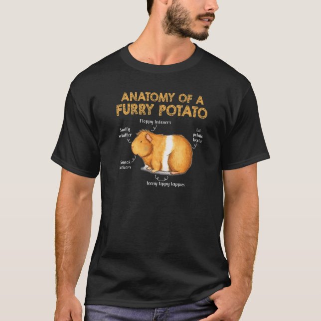 Anatomy Of A Furry Potato Guinea Pig T-Shirt (Front)