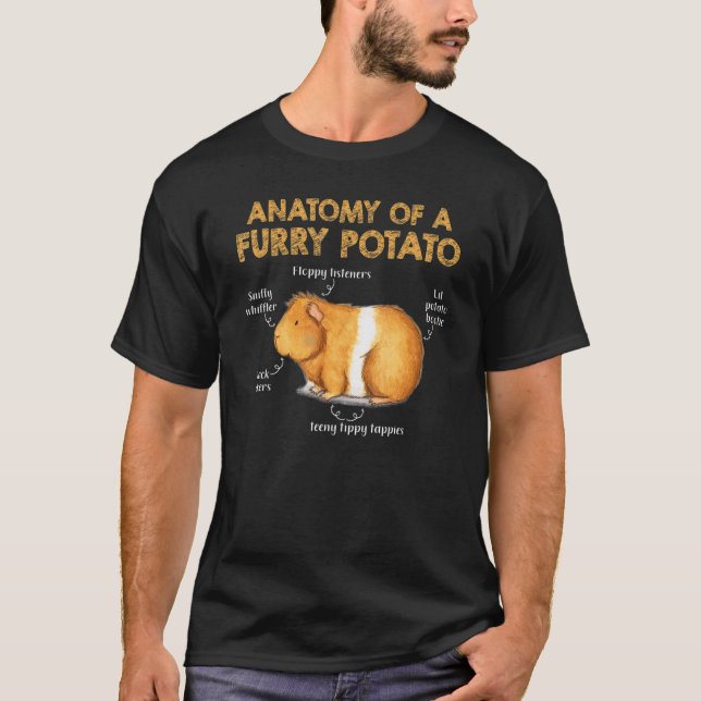 Anatomy Of A Furry Potato Guinea Pig   T-Shirt (Front)