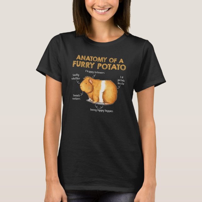 Anatomy Of A Furry Potato Guinea Pig   T-Shirt (Front)