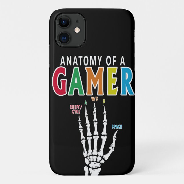 Anatomy Of A Gamer Skeleton Hand Funny Case  (Back)