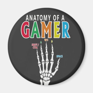 Anatomy Of A Gamer Skeleton Hand Funny magnet