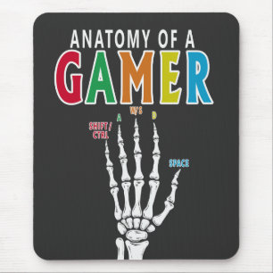 Anatomy Of A Gamer Skeleton Hand Funny Mouse Pad