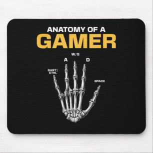 Anatomy Of A Gamer Skeleton Hand Funny Video Gamer Mouse Mat