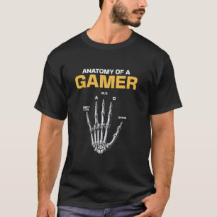 Anatomy Of A Gamer Skeleton Hand Funny Video Gamer T-Shirt