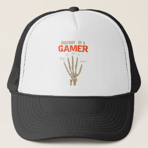 Anatomy of a Gamer Skeleton Hand Keyboard  Trucker Hat
