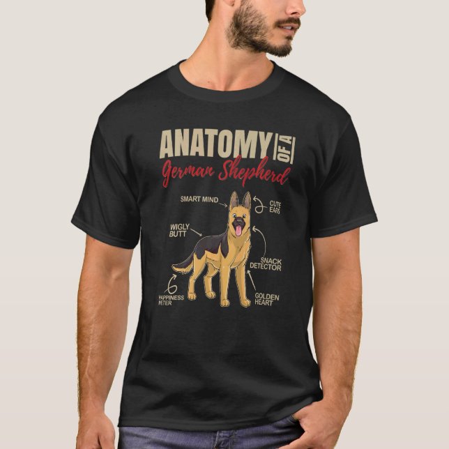 Anatomy Of A German Shepherd Dog T-Shirt (Front)