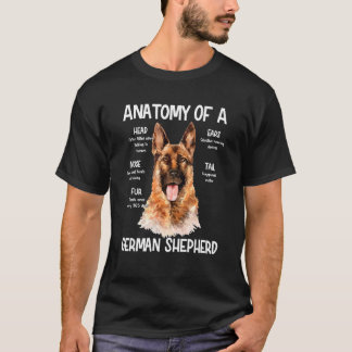 Anatomy Of A German Shepherd For Dog Head Noise T-Shirt