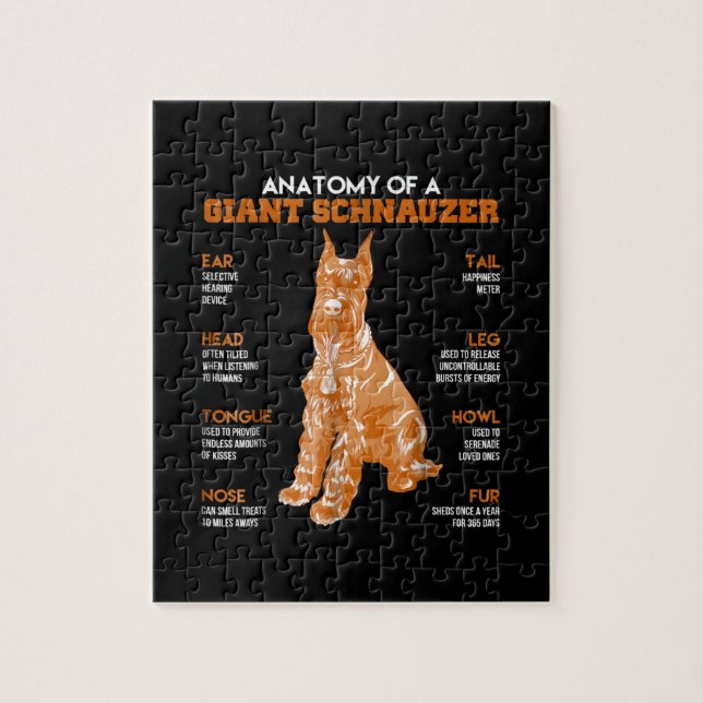 Anatomy Of A Giant Schnauzer Dogs Funny Gift Jigsaw Puzzle (Vertical)