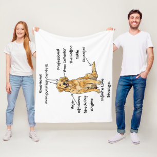 Anatomy of a Golden Retriever - Funny Dog Mom/Dad  Fleece Blanket
