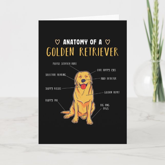Anatomy of a Golden Retriever Funny Gift Card (Front)