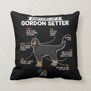 Anatomy Of A Gordon Setter Funny Dog Owner Gift Cushion
