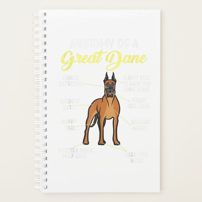 Anatomy Of A Great Dane  Dog Lover Planner (Front)