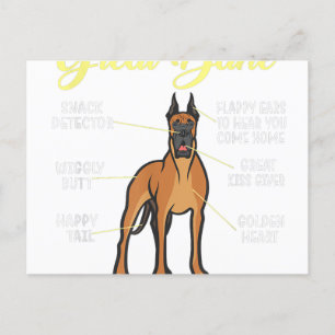 Anatomy Of A Great Dane  Dog Lover Postcard