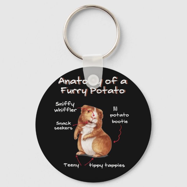 Anatomy Of A Guinea Pig Funny Furry Potato Pet Key Ring (Front)