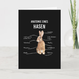 Anatomy Of A Hare Rabbit Bunny Rabbit Card